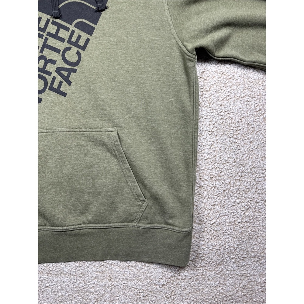 The North Face Hoodie Men's Sz Med Green Big Logo Hooded Sweatshirt - Picture 2 of 10